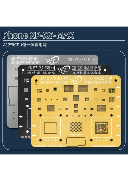 Ip 7 7p Stili Wl Nano Bga Reballing Stencil IPhone Pro Max Kalay Dikim Evrensel Siyah Çelik Hasır Ic Lehim Şablonu (Yurt Dışından) fırsatları