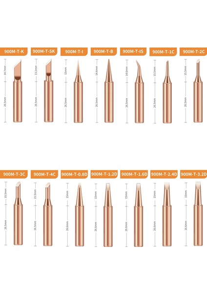 Bakırımsı Tarz 900M-T-1.2D 1 Adet Manyetik Olmayan Saf Bakır 900M-T Havya Ucu Hakko Olding Istasyonu Lehimleme Ipuçları Kol Muhafaza ile (Yurt Dışından)