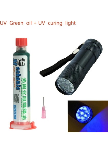 Uv Yeşil Yağ Stili 10CC Yeşil Uv Lehim Maskesi Bga Pcb Boya Korozif Ark Önlemek Lehimleme Pasta Akı Pcb Uv Mürekkepler + 9led Uv Kürleme Işığı (Yurt Dışından) fiyatları