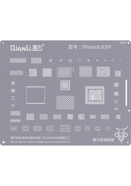 8 8p x Tarzı Qıanlı Bga Reballing Stencil Kiti iPhone Pro Max Xs Max Xr x Teneke Dikim Havya (Yurt Dışından)