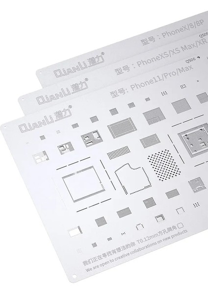 8 8p x Tarzı Qıanlı Bga Reballing Stencil Kiti iPhone Pro Max Xs Max Xr x Teneke Dikim Havya (Yurt Dışından)