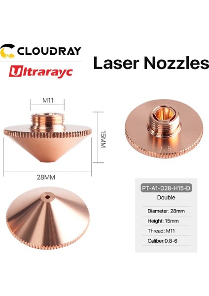 Tek Katman Stili 1,8 mm Ultrarayc Kesme Kafası Lazer Nozul Tek, Çift Krom Kaplama Katmanlar Precitec Wsx Fiber Kesme Kafası Için D28 Kalibre (Yurt Dışından) modelleri