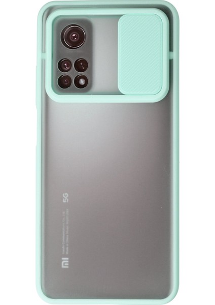 Xiaomi Mi 10T Kılıf Palm Buzlu Kamera Sürgülü Silikon - Turkuaz