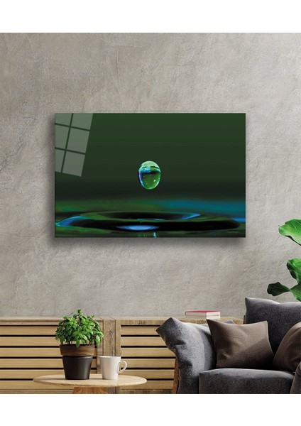 Su Damlası Yeşil Cam Tablo Water Drop Green fiyatları