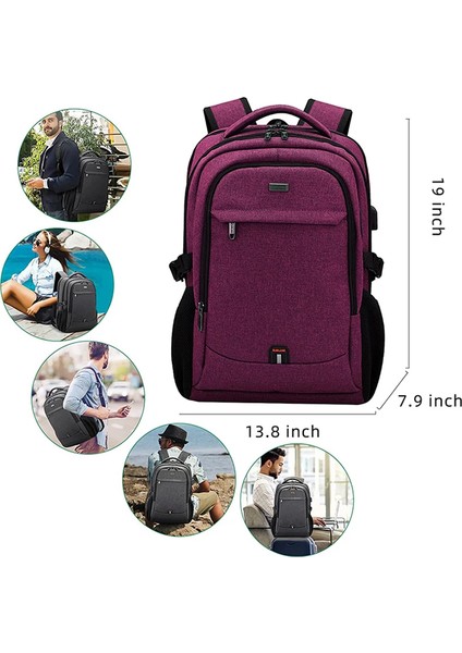 Moda Suya Dayanıklı Iş Sırt Kadın ve Erkekler Seyahat Dizüstü Bilgisayar Sırt 15.6 Inç Erkek Mochila Genç Çanta (Yurt Dışından)