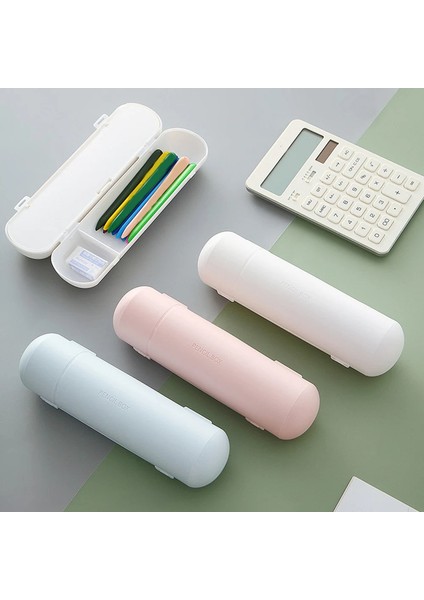 Yaratıcı Çift Katmanlı Yuvarlak Plastik Macaron Rengi Sevimli Dairesel Kapsül Öğrenci Okul Kırtasiye Kalem Kutusu (Yurt Dışından)