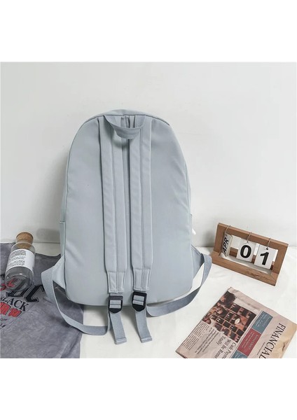 Naylon Sırt Öğrenci Omuz Günlük Mochina Orta Okul Mochila Düz Renk Gençler Günlük Sırt Çantası (Yurt Dışından) modelleri