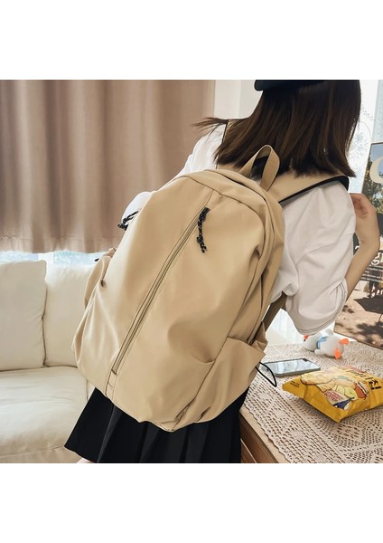 Fermuarlı Okul Eğlence Siyah Beyaz Haki Sırt Genç Kadınlar Naylon Okul Moda Sırt Çantası (Yurt Dışından) modelleri