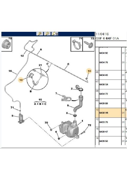 Cam Fıskiye Memesi 308 C4 C3 Xsara Expert Scudo (103751-6438V8)