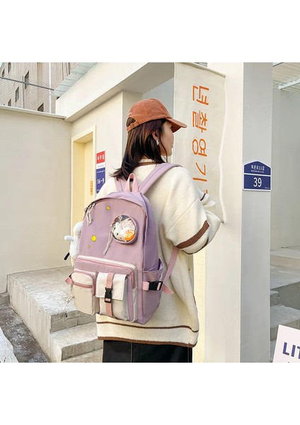 Çalışma Kadın Büyük Kapasiteli Sırt Erkek Kız Okul Kitapları Genç Kızlar Için Kawaii Üniversite Öğrenci Çocuk Kitap Sırt Çantası (Yurt Dışından) modelleri