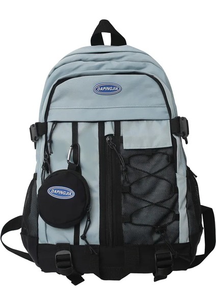 Çift Fermuarlı Çektirmeler Çok Fonksiyonlu Erkek Sırt Okul Genç Kız Öğrenci Omuz Laptop Sırt Sevimli Mochila Çanta (Yurt Dışından)