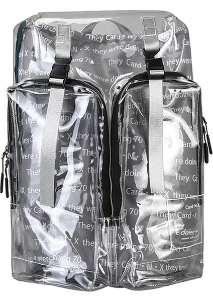 Streetwear Hip Hop Erkek Sırt Erkekler Su Geçirmez Pvc Sırt Fonksiyonel Erkek Seyahat Sırt Moda Okul Unisex Çanta (Yurt Dışından)