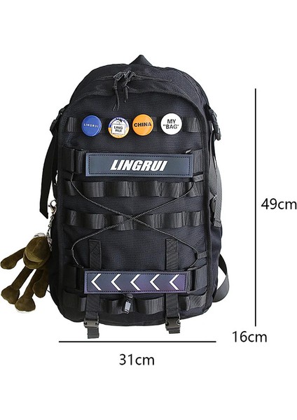 Serin Yansıma Unisex Sırt Su Geçirmez Taktik Erkek Sırt Büyük Kapasiteli Seyahat Sırt Erkek Mochila Hip Hop Boy Çanta (Yurt Dışından) fiyatları