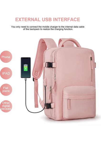 Su Geçirmez Seyahat Sırt Kadın 15.6 Inç Laptop Sırt Büyük Kapasiteli Okul Erkekler USB Şarj Iş Sırt Açık Çanta (Yurt Dışından) fırsatları