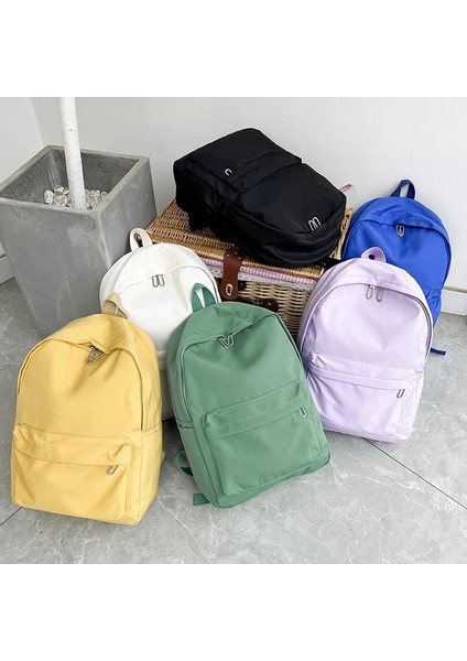 Su Geçirmez Naylon Kadın Sırt Kadın Seyahat Sırt Genç Kızlar Okul Düz Renk Kitap Çanta (Yurt Dışından) fiyatları