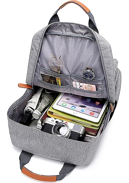 15.6 Inç Laptop Sırt Erkekler Iş Eğlence Seyahat Moda Trend Tuval Sırt Kolej Okul Su Geçirmez Sırt Çantası (Yurt Dışından) indirimleri