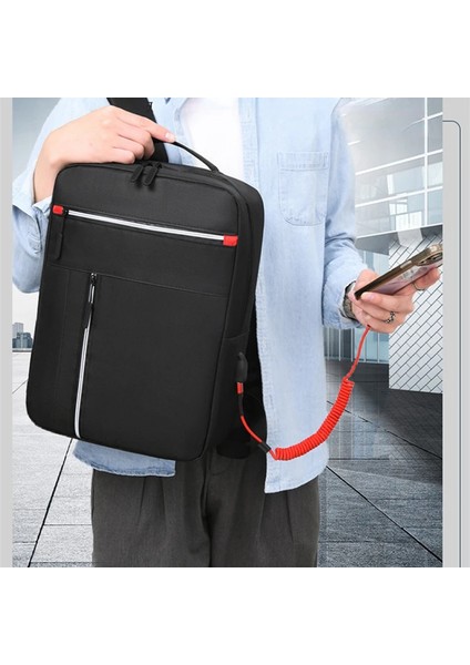 Su Geçirmez Iş Sırt Erkekler USB Okul Sırt 15.6 Inç Dizüstü Bilgisayar Sırt Erkekler Büyük Kapasiteli Bagpacks Sırt Çantası (Yurt Dışından) fırsatları