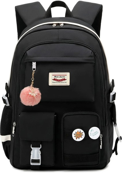 Sırt Kadın Kolej Öğrenci Laptop Kadın Büyük Kapasiteli Çok Cepli Okul Hafif Su Geçirmez Okul Sırt Çantası (Yurt Dışından)