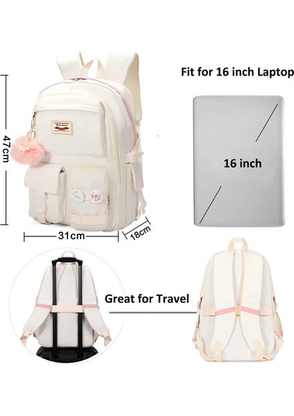 Sırt Kadın Kolej Öğrenci Laptop Kadın Büyük Kapasiteli Çok Cepli Okul Hafif Su Geçirmez Okul Sırt Çantası (Yurt Dışından) fiyatları