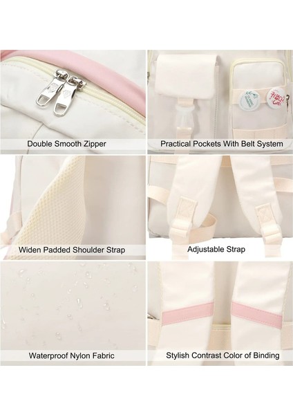 Sırt Kadın Kolej Öğrenci Laptop Kadın Büyük Kapasiteli Çok Cepli Okul Hafif Su Geçirmez Okul Sırt Çantası (Yurt Dışından) indirimleri