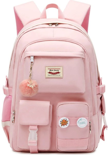 Sırt Kadın Kolej Öğrenci Laptop Kadın Büyük Kapasiteli Çok Cepli Okul Hafif Su Geçirmez Okul Sırt Çantası (Yurt Dışından)