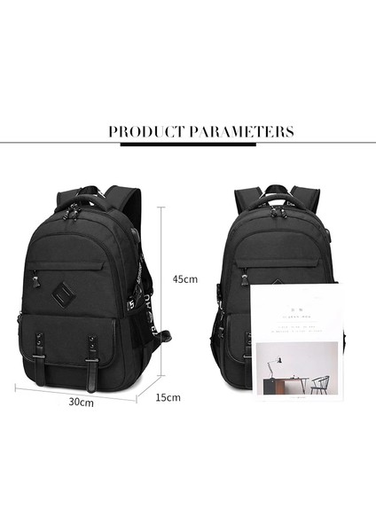 Çocuk Okul Erkek Sırt Oxford Gençler Öğrenciler Seyahat USB Şarj Sırt Bilgisayar Adam Casual Packsack Çanta (Yurt Dışından) fiyatları