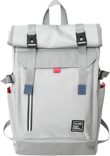 Yansıtıcı Fermuar Tasarımı Erkekler Sırt Gençler Trend Okul Sırt Büyük Kapasiteli Kanca ve Döngü Seyahat Erkek Sırt Çantası (Yurt Dışından)