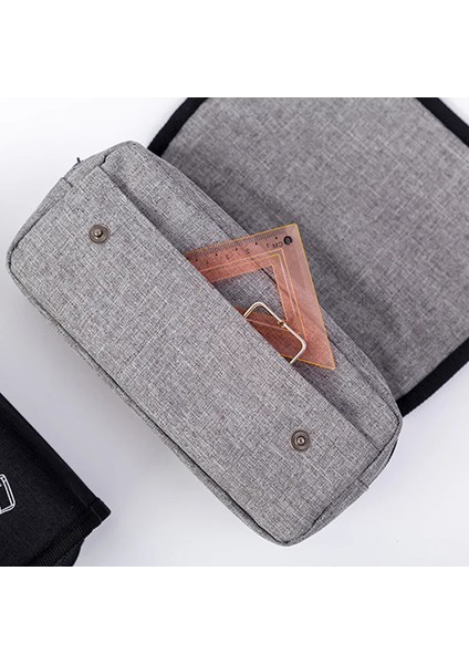 Premium Kanvas Büyük Kapasiteli Çift Fermuarlı Okul Kalem Kutuları Erkekler Kırtasiye Kutusu Büyük Kalem Kutusu (Yurt Dışından) modelleri