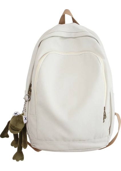 Kanvas Sırt Kadın Estetik Katı Tasarım Kız Öğrenciler Sırt Kadın Erkek Çiftler Okul Kitapları Sırt Çantası (Yurt Dışından)