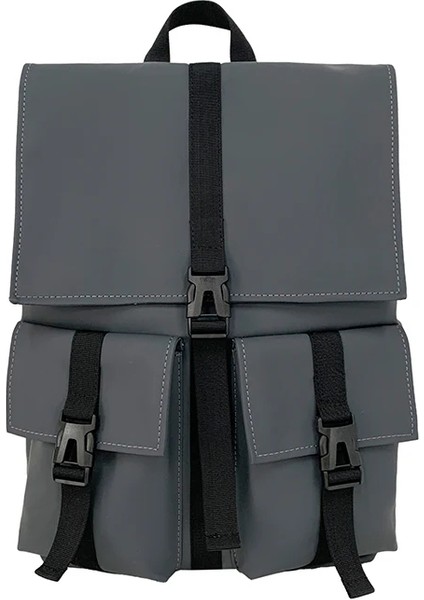 Katı Siyah Erkek Sırt Serin Streetwear Tarzı Erkek Sırt Harajuku Büyük Kapasiteli Okul Erkekler Su Geçirmez Naylon Çanta (Yurt Dışından)