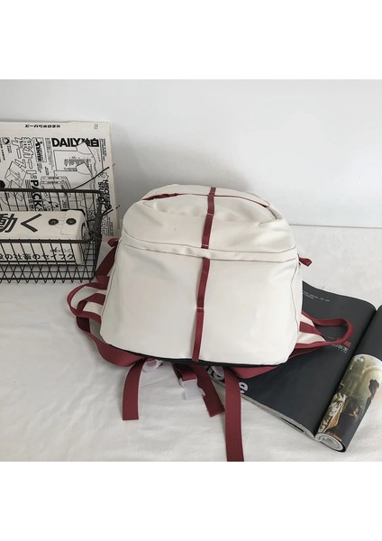 Naylon Sırt Kadın Estetik Katı Tasarım Kız Okul Sırt Kadın Çiftler Sırt Kitaplar Çanta (Yurt Dışından) modelleri