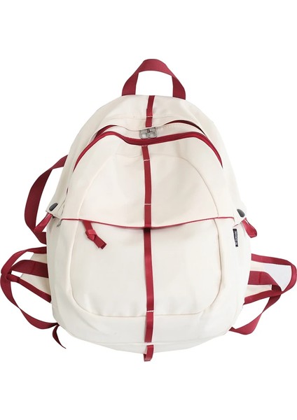 Naylon Sırt Kadın Estetik Katı Tasarım Kız Okul Sırt Kadın Çiftler Sırt Kitaplar Çanta (Yurt Dışından)