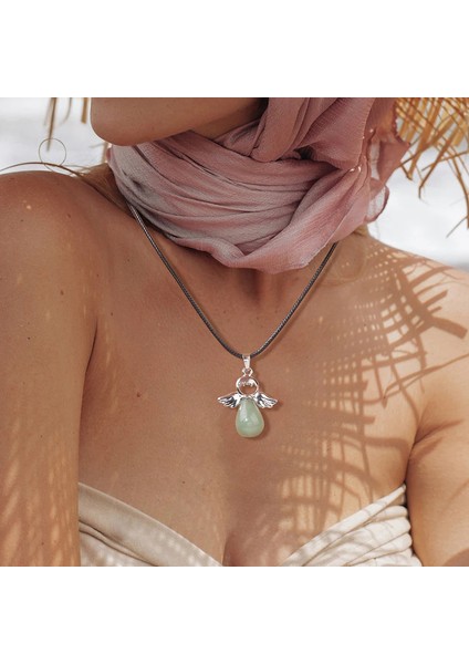 Kadın Şanslı Melek Doğal Kristal Lapis Lazuli Taş Melek Charm Zincir Gerdanlık Dua Takı Kadın Kolye (Yurt Dışından) fiyatları