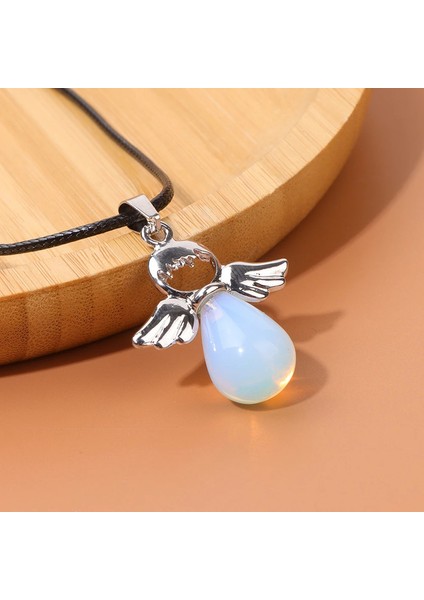 Kadın Şanslı Melek Doğal Kristal Lapis Lazuli Taş Melek Charm Zincir Gerdanlık Dua Takı Kadın Kolye (Yurt Dışından) modelleri