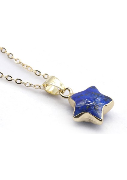 Doğal Taş Yönlü Pentagram Kristal Gemstone Charms Kadın Kolye (Yurt Dışından)
