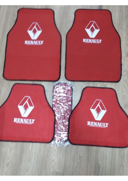 Renault R11 Renault Logolu Kırmızı Halı Paspas Çift Katlı