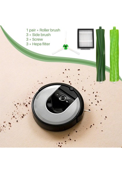 Irobot Roomba Serisi E5 E6 I7 ile Uyumlu Yedek Fırçalar ve Filtre Kiti (Yurt Dışından)