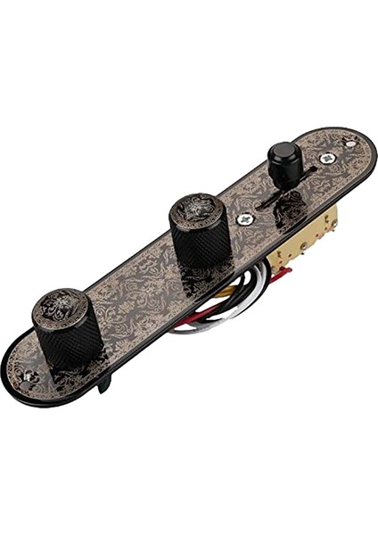 Telecaster Gitar Siyahı Için 3 Yollu Anahtar Yüklü Gitar Kontrol Plakası (Yurt Dışından)