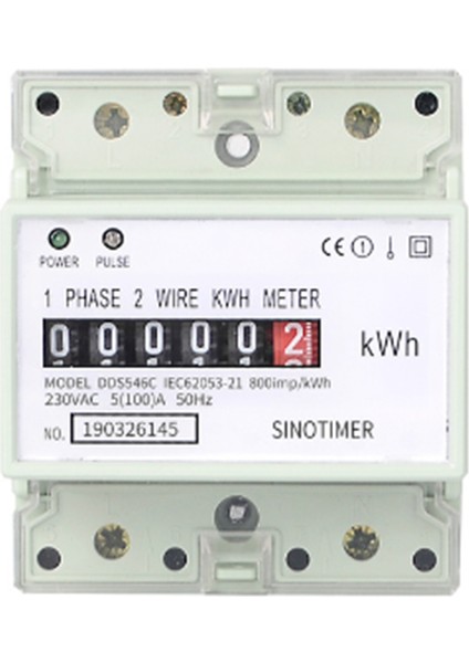 Elektrik Tek Fazlı Iki Telli Ac 220V 100A Enerji Ölçer Kwh Sayacı Tüketimi Analog Elektrik Wattmetre(A) (Yurt Dışından)