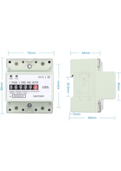 Elektrik Tek Fazlı Iki Telli Ac 220V 100A Enerji Ölçer Kwh Sayacı Tüketimi Analog Elektrik Wattmetre(A) (Yurt Dışından)