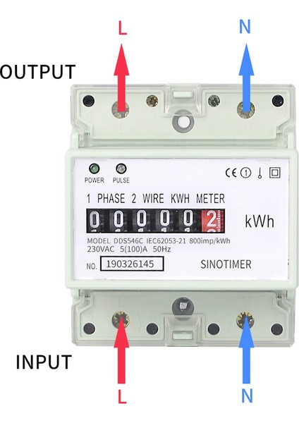 Elektrik Tek Fazlı Iki Telli Ac 220V 100A Enerji Ölçer Kwh Sayacı Tüketimi Analog Elektrik Wattmetre(A) (Yurt Dışından)