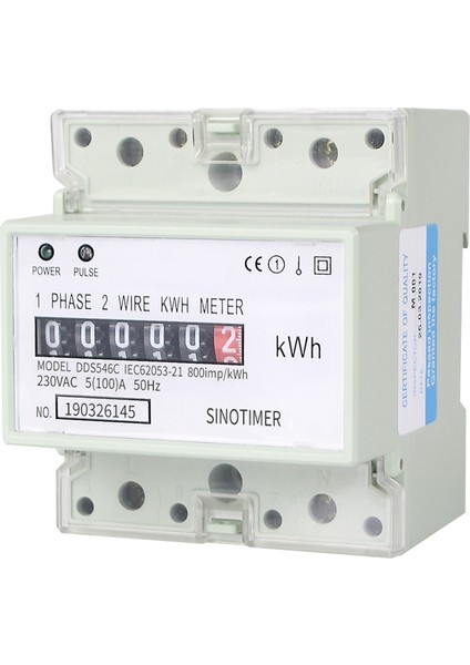 Elektrik Tek Fazlı Iki Telli Ac 220V 100A Enerji Ölçer Kwh Sayacı Tüketimi Analog Elektrik Wattmetre(A) (Yurt Dışından)