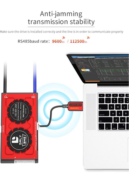 Lifepo4 Li-Ion Ncm Lto Pil 4s Ila 32S Daly Smart Bms Uart Kablosu Için Pc'ye Bms Usb-Uart Iletişim Protokolü (Yurt Dışından)