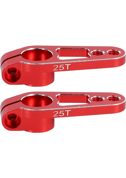 2 Adet Alüminyum Alaşımlı 25T 31MM Direksiyon Servo Kol Kornası Rc, Kırmızı (Yurt Dışından)