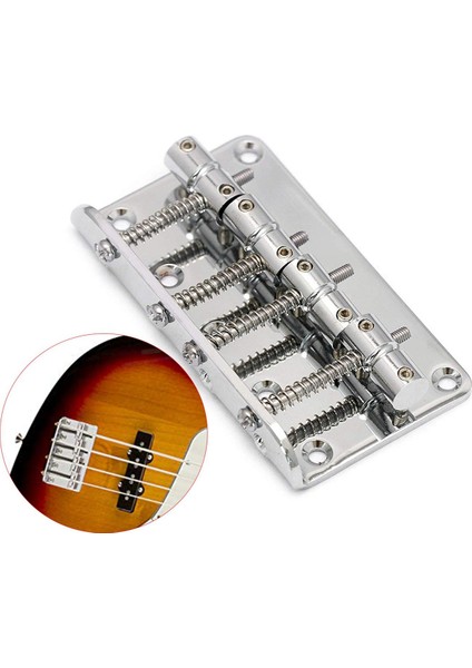 2x Sert Kuyruk Sabit Bas Gitar Köprüsü, 4 Telli Caz Bas Veya Hassas Bas Stili Üstten Yüklü Krom ile Uyumlu (Yurt Dışından) fırsatları