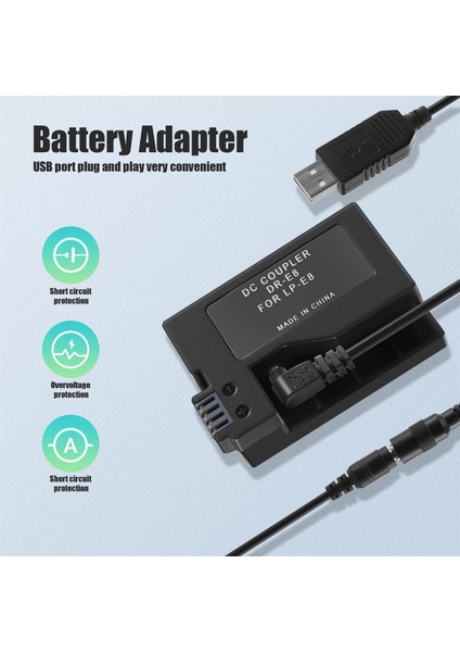Dr-E8 Kukla Pil Dc Güç Bankası ile USB Adaptör Kablosu Değiştirme Canon Eos 550D 600D 650D 700D Dslr Kameralar Için Lp-E8 (Yurt Dışından) fırsatları