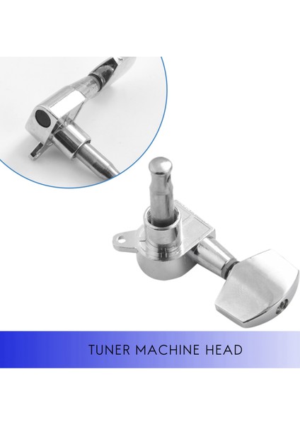 12 Parça Gümüş Akustik Gitar Makine Kafaları Topuzlar Gitar Teli Tuning Peg Tuner (Sol Için 6 + Sağ Için 6) (Yurt Dışından)