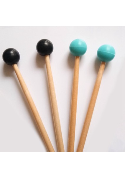 4 Adet Yumuşak Kauçuk Kafa Sopa Ahşap Saplı Çan Tokmaklar Glockenspiel Ksilofon Çan Müzik Aletleri Parçaları Siyah (Yurt Dışından) modelleri