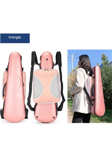 Evrensel Keman Karbon Fiber Kılıf Sert Kılıf Kare Hafif Müzik Sac Çanta, Siyah (Yurt Dışından)