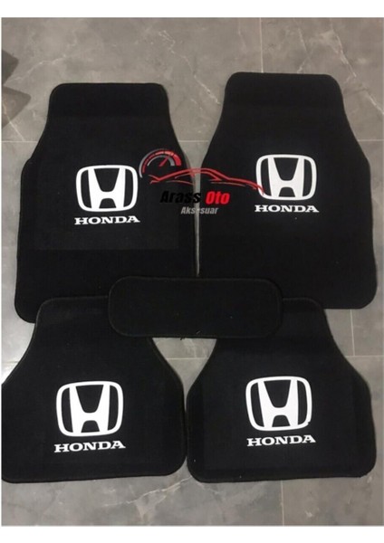 Honda Cıvıc Logolu Siyah Çift Katlı Halı Paspas Seti